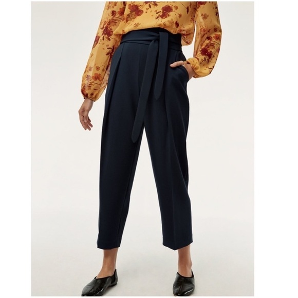 Wilfred Aritzia Feuille Navy Pants Trousers size 0 - Picture 1 of 9
